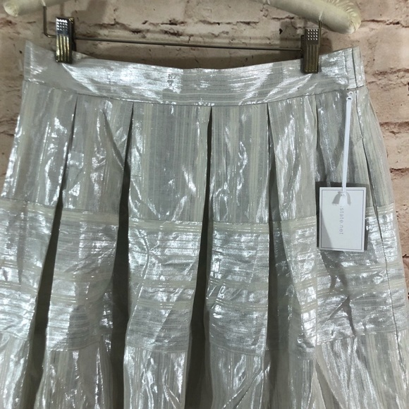 NWT 1. State Metallic Pleated Mini Skirt - Picture 5 of 8